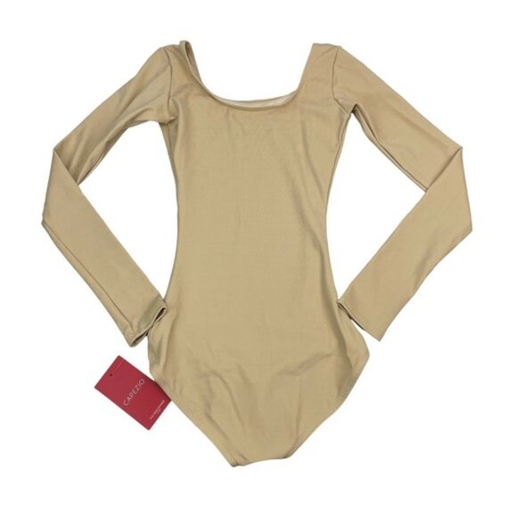 NWT CAPEZIO Team Basics Long Sleeve Leotard Sz XS Nude - Picture 4 of 4